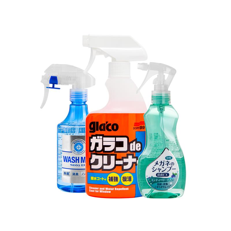 Soft99 Car and Glasses Set, car and glasses care products