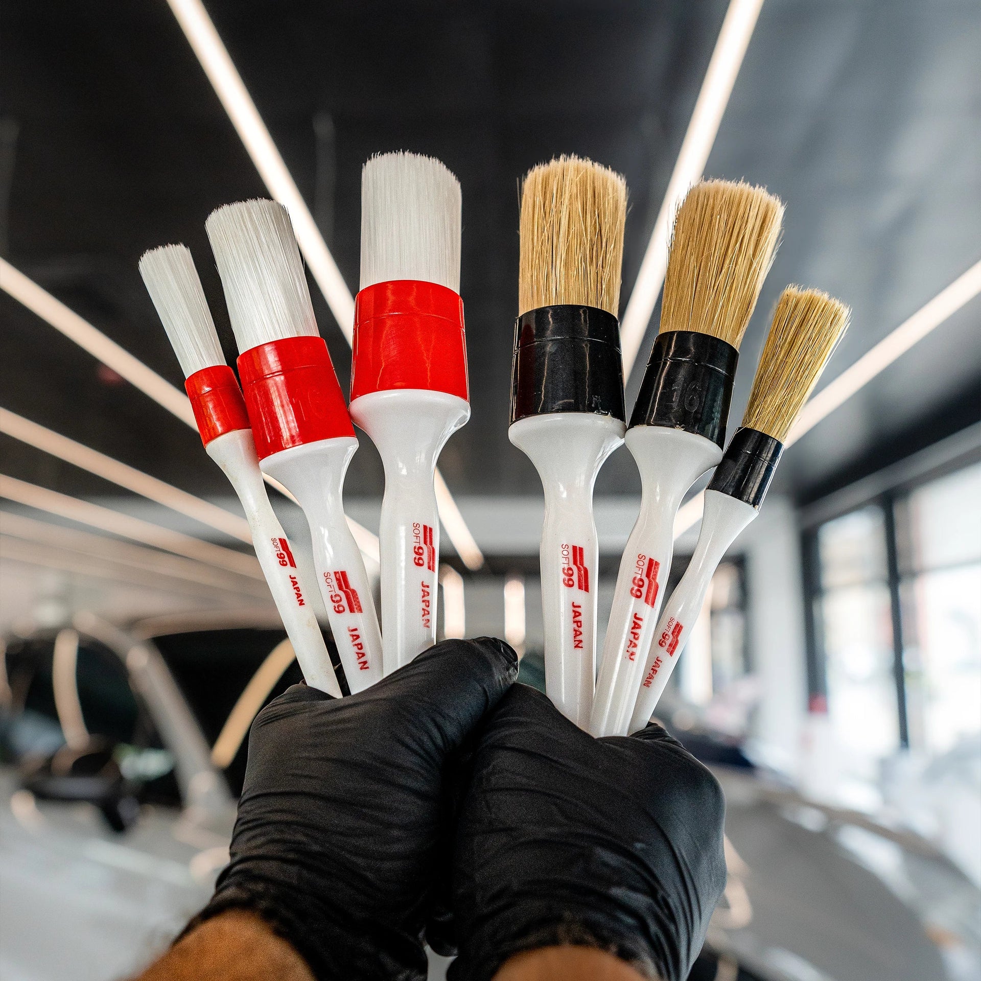 Soft99 Car Care Brushes Set, set of brushes for exterior and interior, 6 pcs.