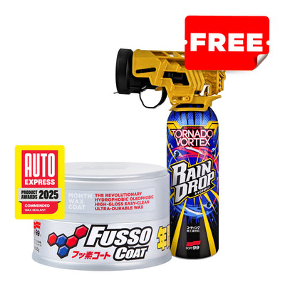Fusso Coat 12 Months Light + Rain Drop Tornado Vortex, car wax for light-coloured paints and spray coating