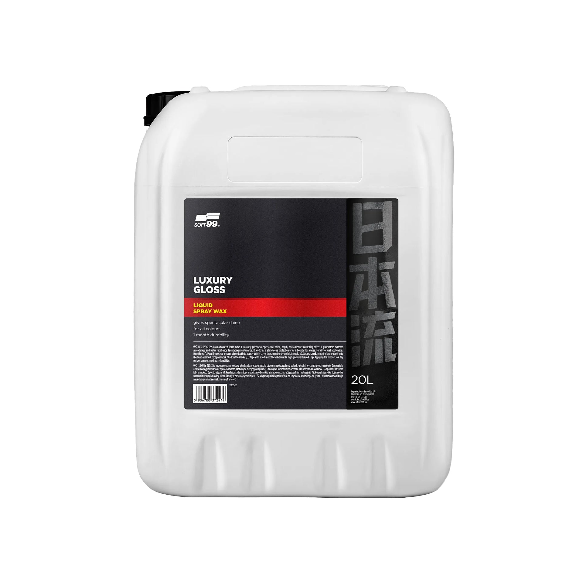 Luxury Gloss, liquid wax, quick detailer, 20L