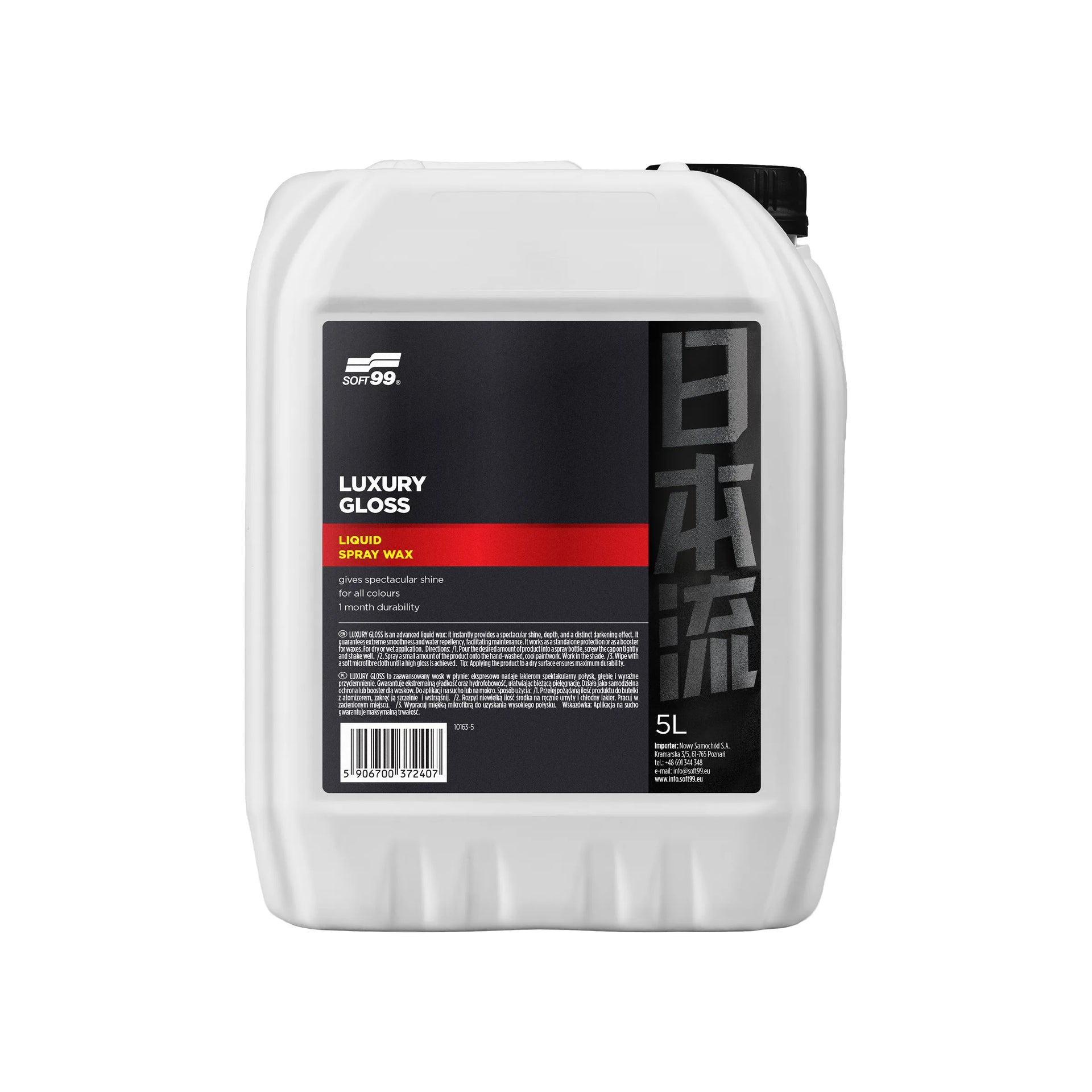 Luxury Gloss, liquid wax, quick detailer, 5L