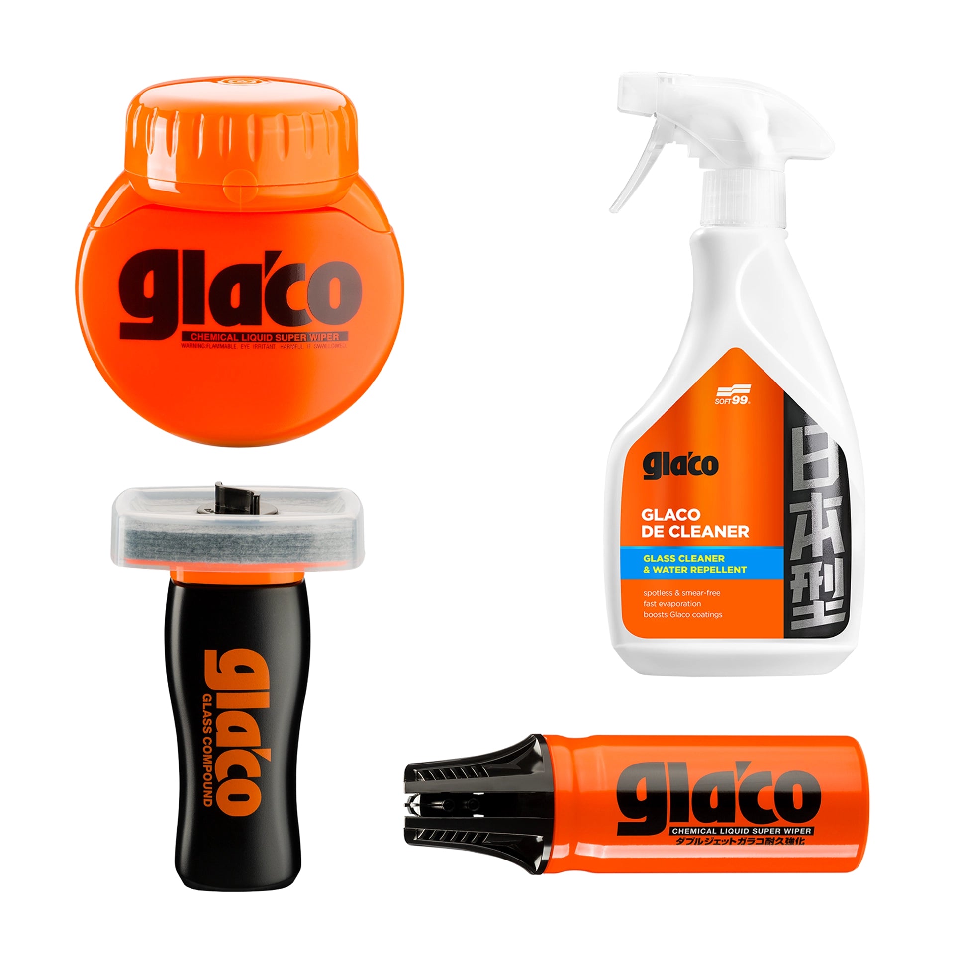 Glaco Total Set, comprehensive set for cleaning and protecting glass