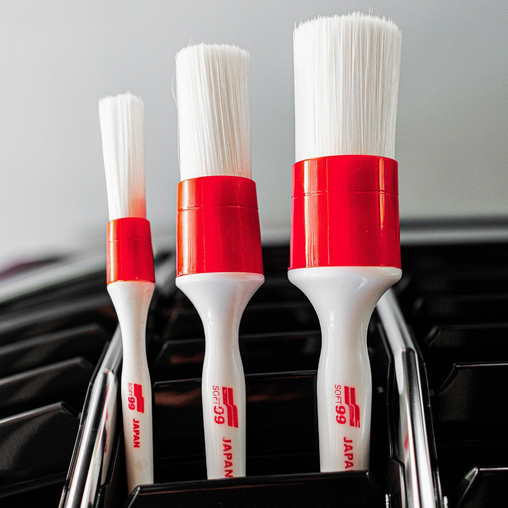 Soft99 Exterior Brushes Set, detailing brushes, 3 pcs.: 16 mm, 24 mm, 30 mm